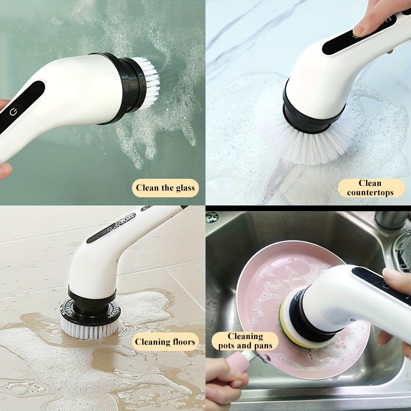 Electric Spin Scrubber With 7 Replaceable Brush Head