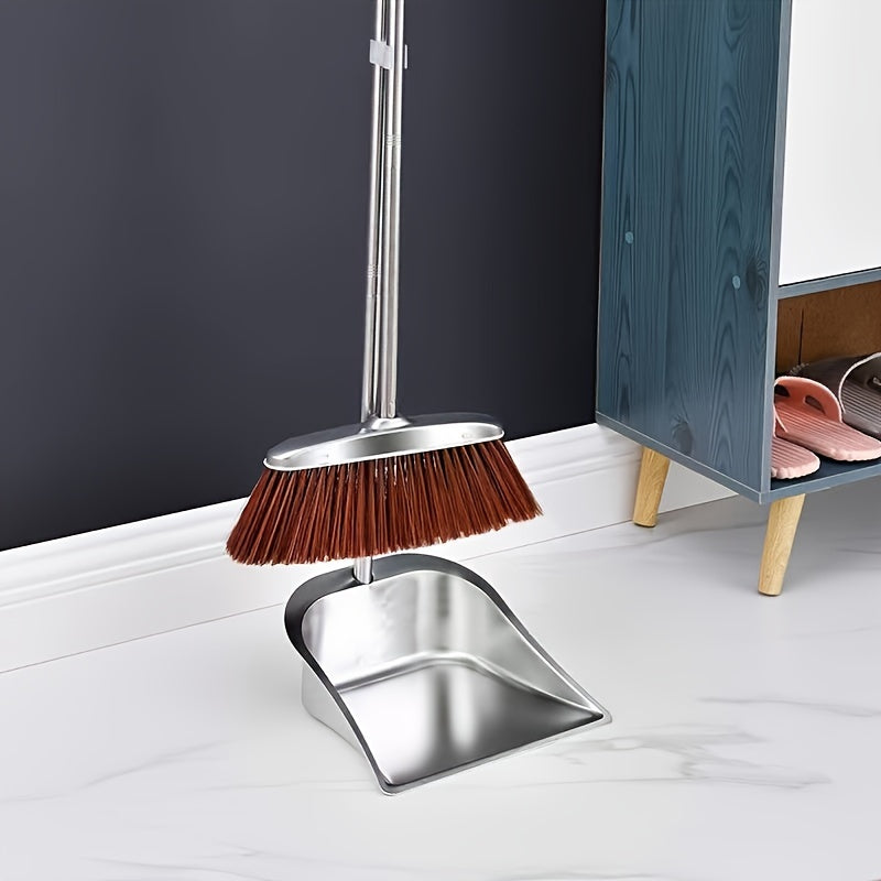 Stainless Steel Broom And Dustpan Set