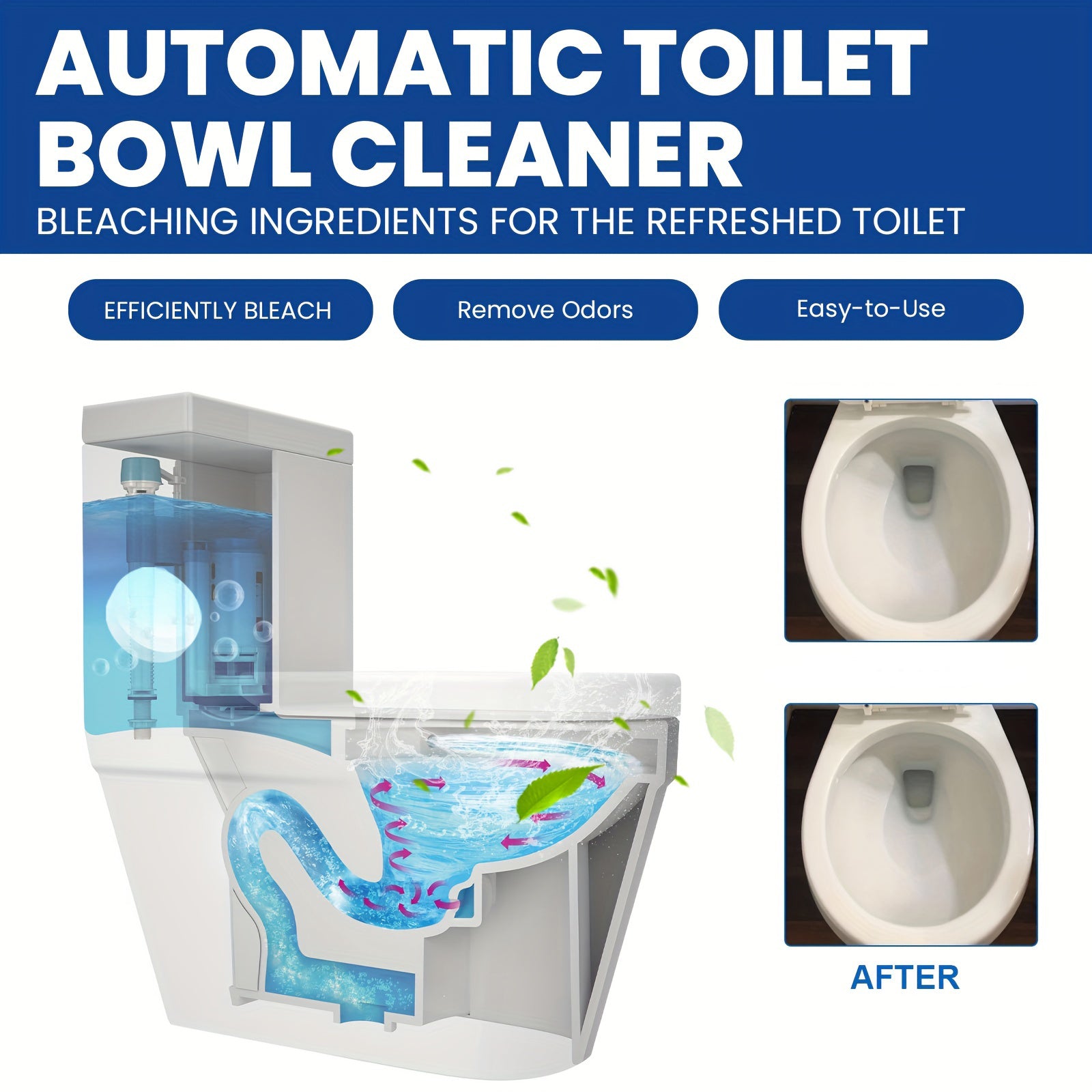 12-Pack Automatic Toilet Bowl Cleaner Tablets with Bleach