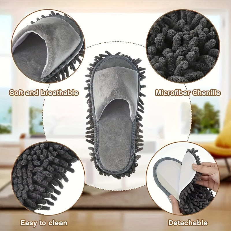 1 Pair of Detachable Floor Cleaning Slippers