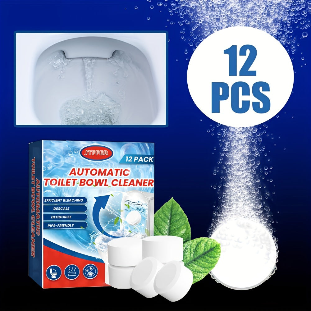 12-Pack Automatic Toilet Bowl Cleaner Tablets with Bleach