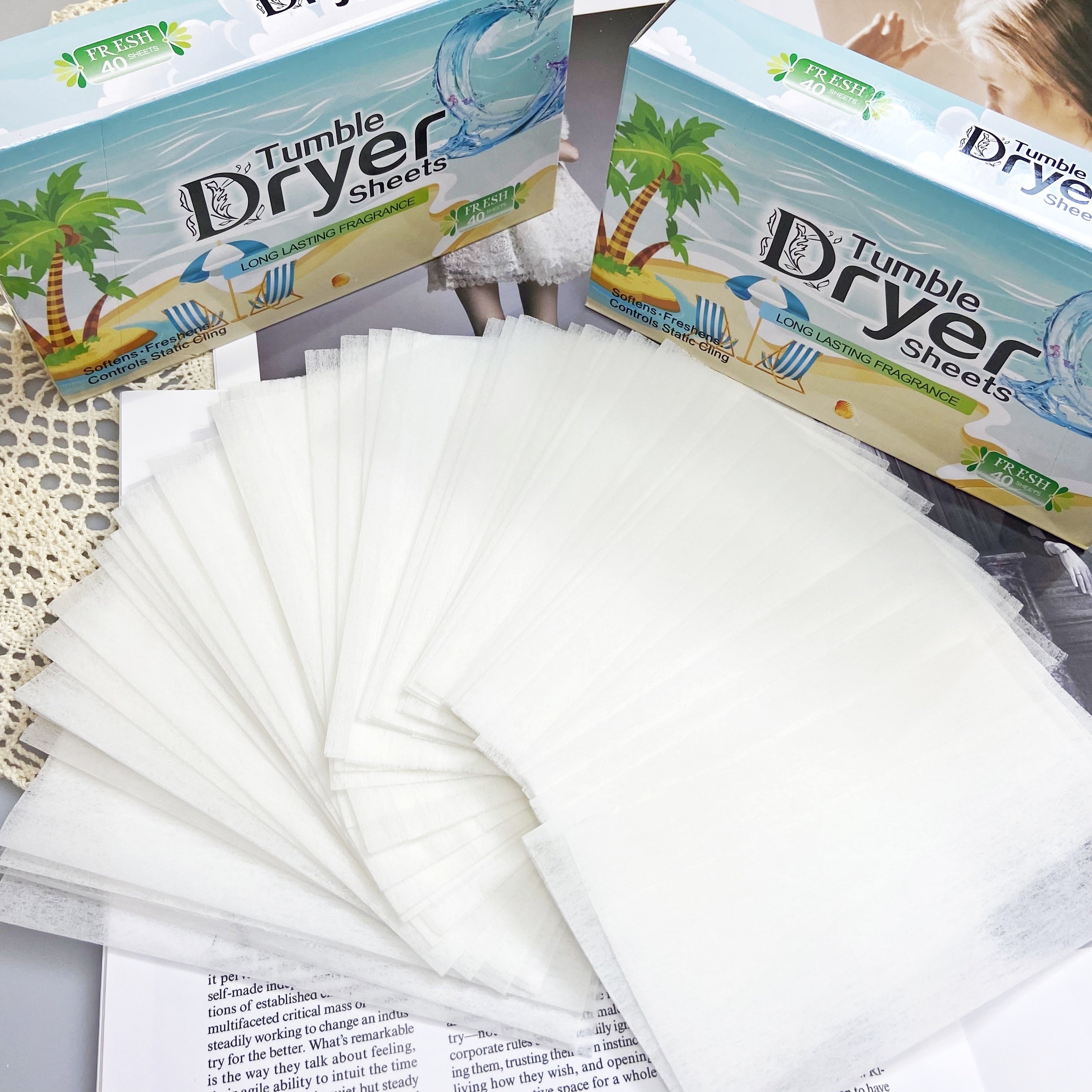 3box (Total 120sheets), Fabric Softener Dryer Sheets