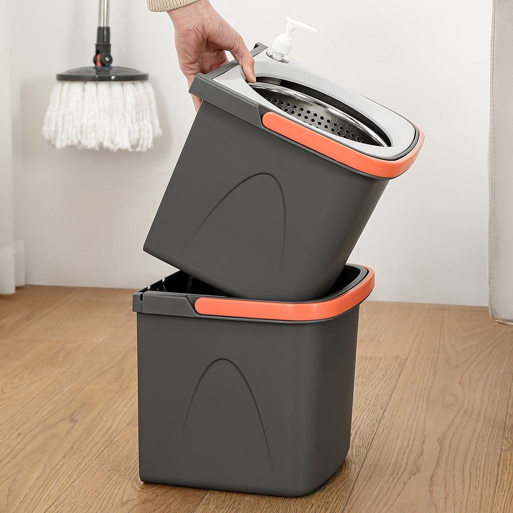 4pcs Family Spin Mop and Bucket, Includes 1 Replacement Cloth and 1 Spray Bottle