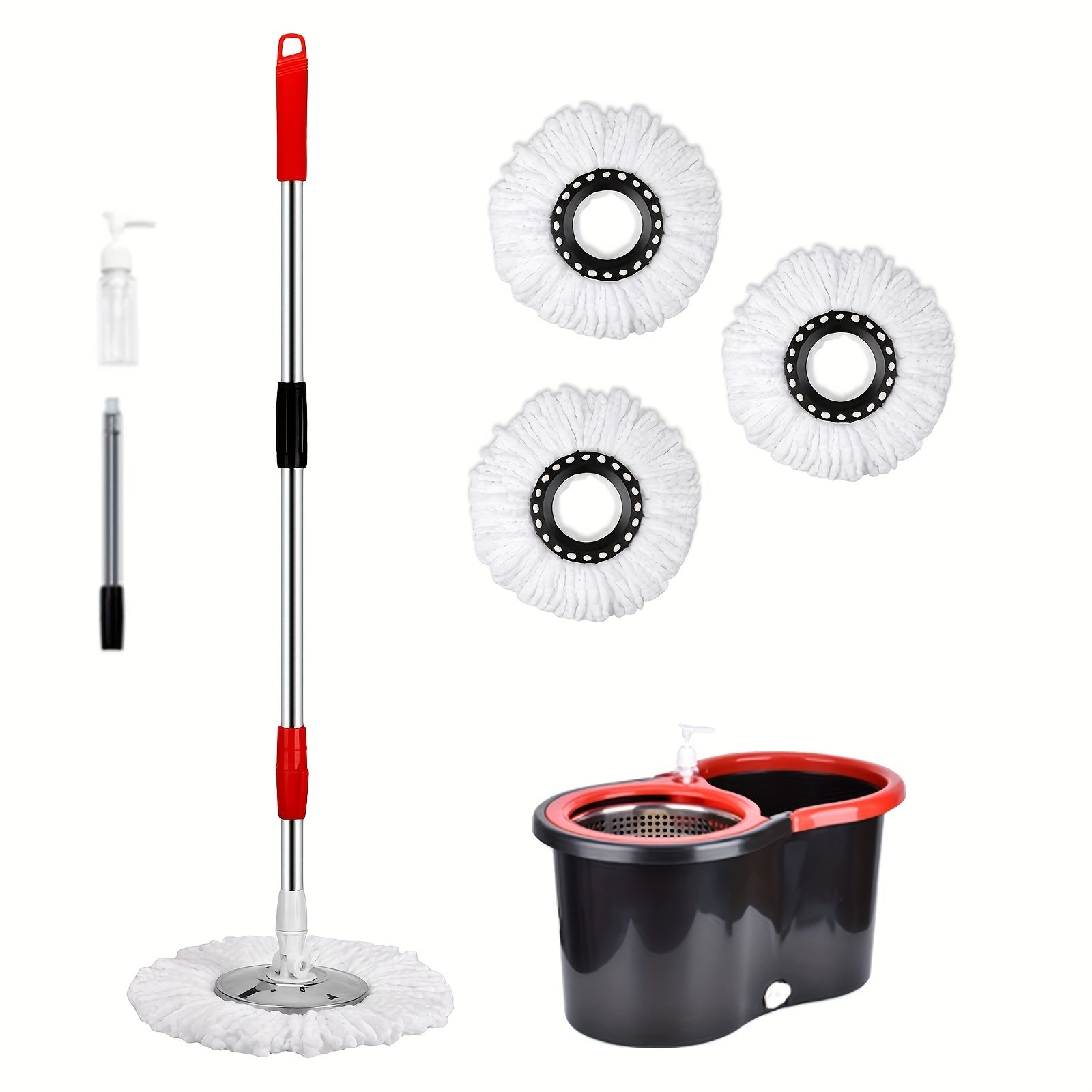 1 Set, BOP Household Spin Mop And Bucket Set With 3 Mop Heads