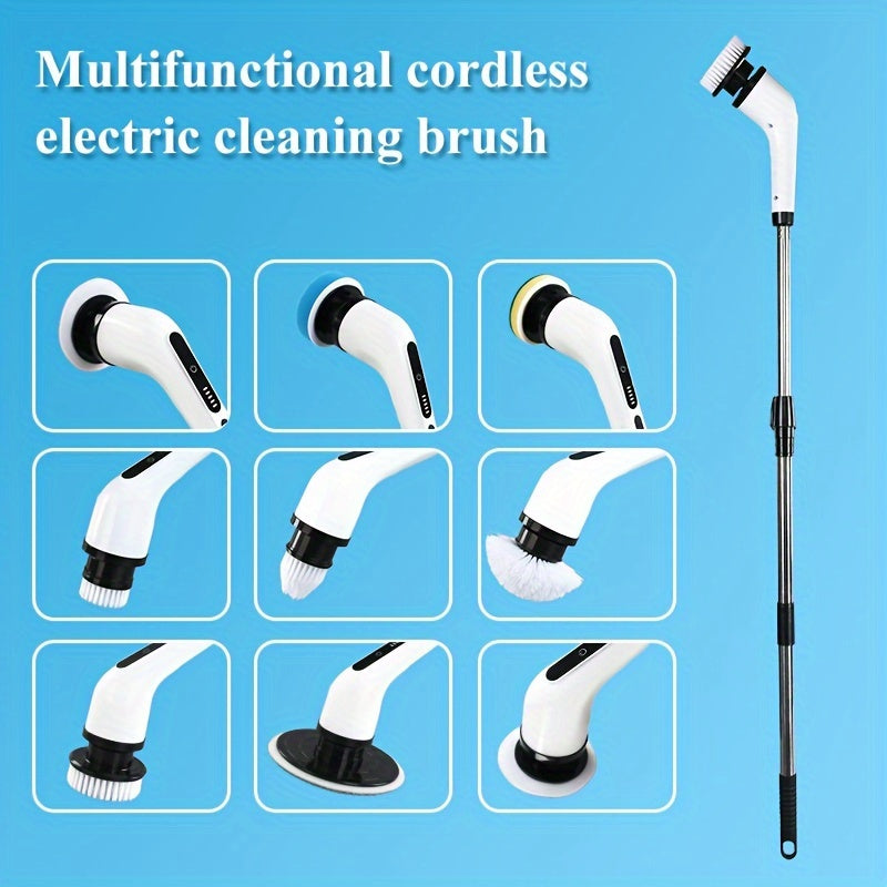 Electric Spin Scrubber With 7 Replaceable Brush Head