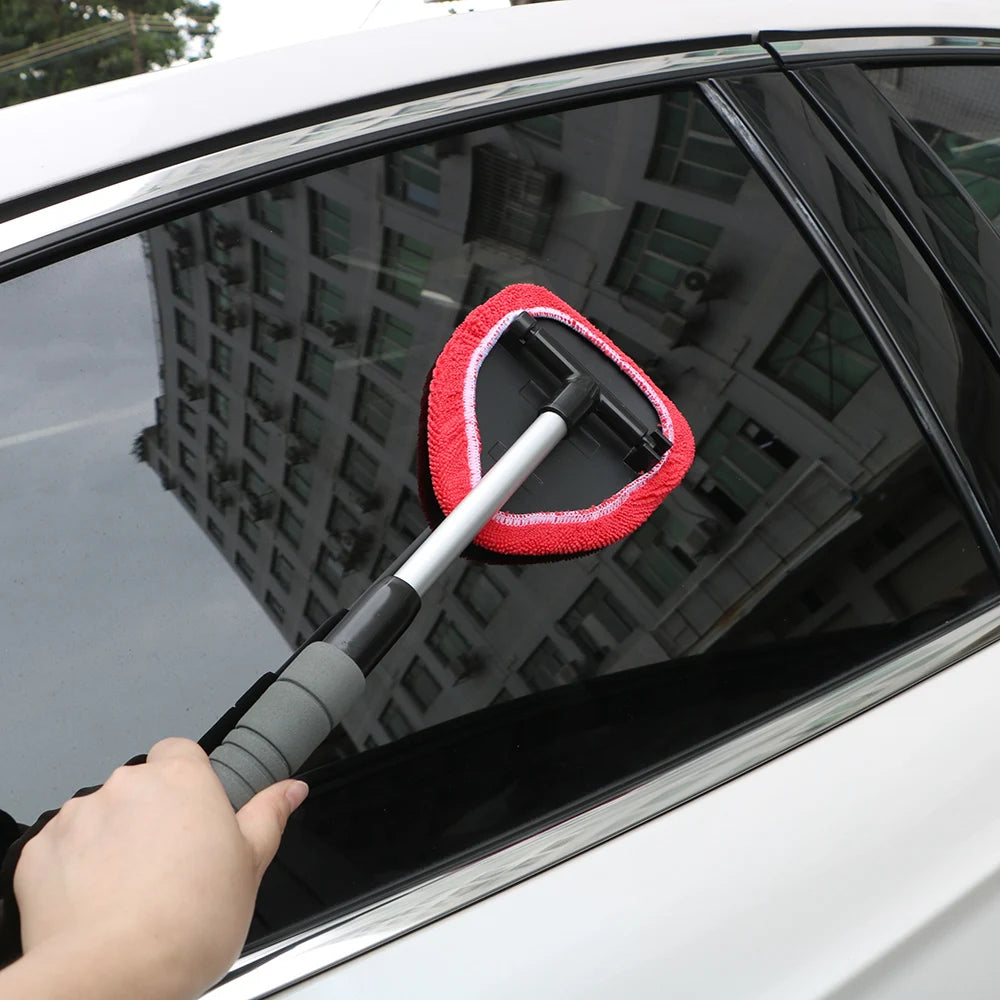 Window Scraping Mist Eliminator Microfiber Car Window Cleaner Telescopic