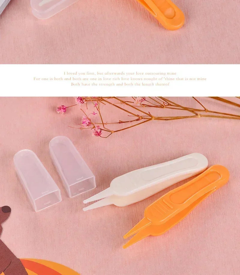 Tweezers Cleaning Forceps Baby Plastic Tweezers Nose Cleaner Tool