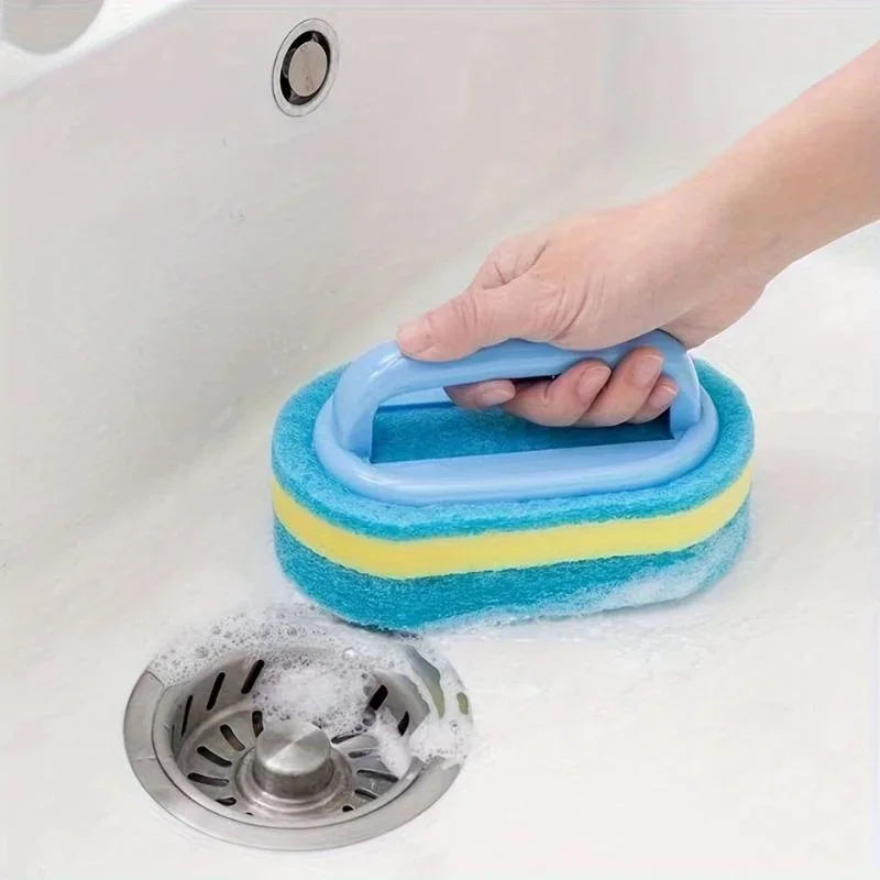 Sponge Cleaning Brush With Handle Bathtub Tile Scrub Brush