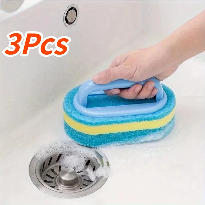 Sponge Cleaning Brush With Handle Bathtub Tile Scrub Brush