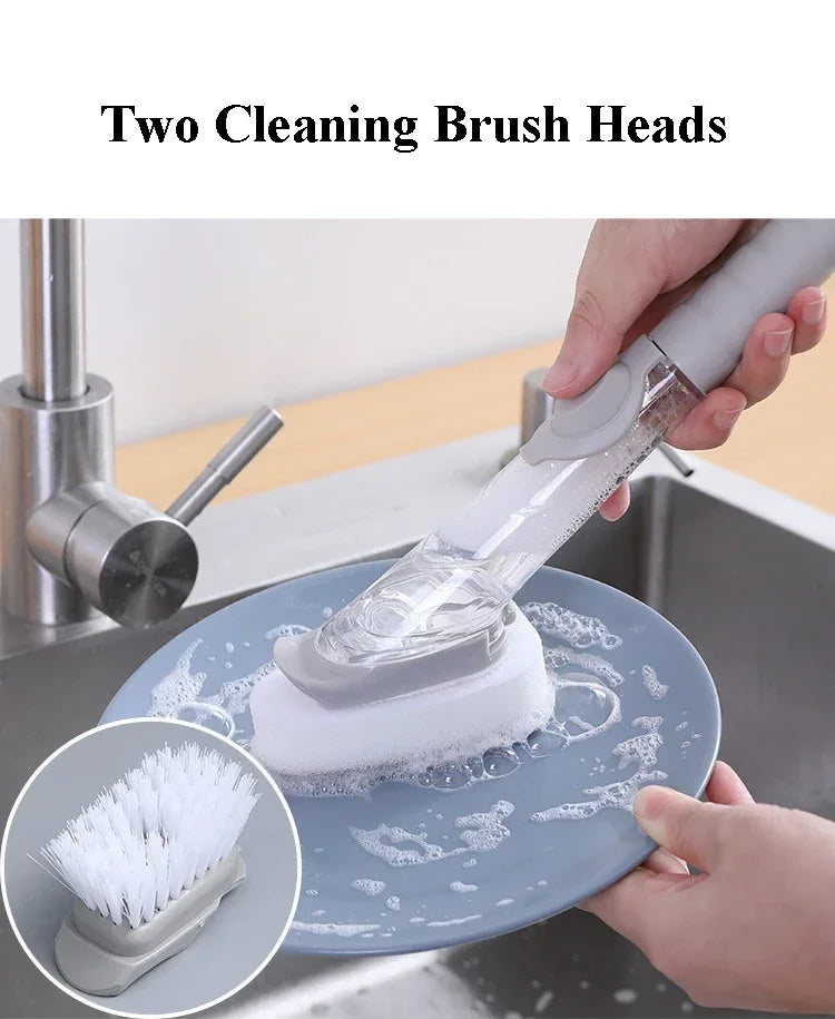 Kitchen Cleaning Brush 2 In 1 Long Handle