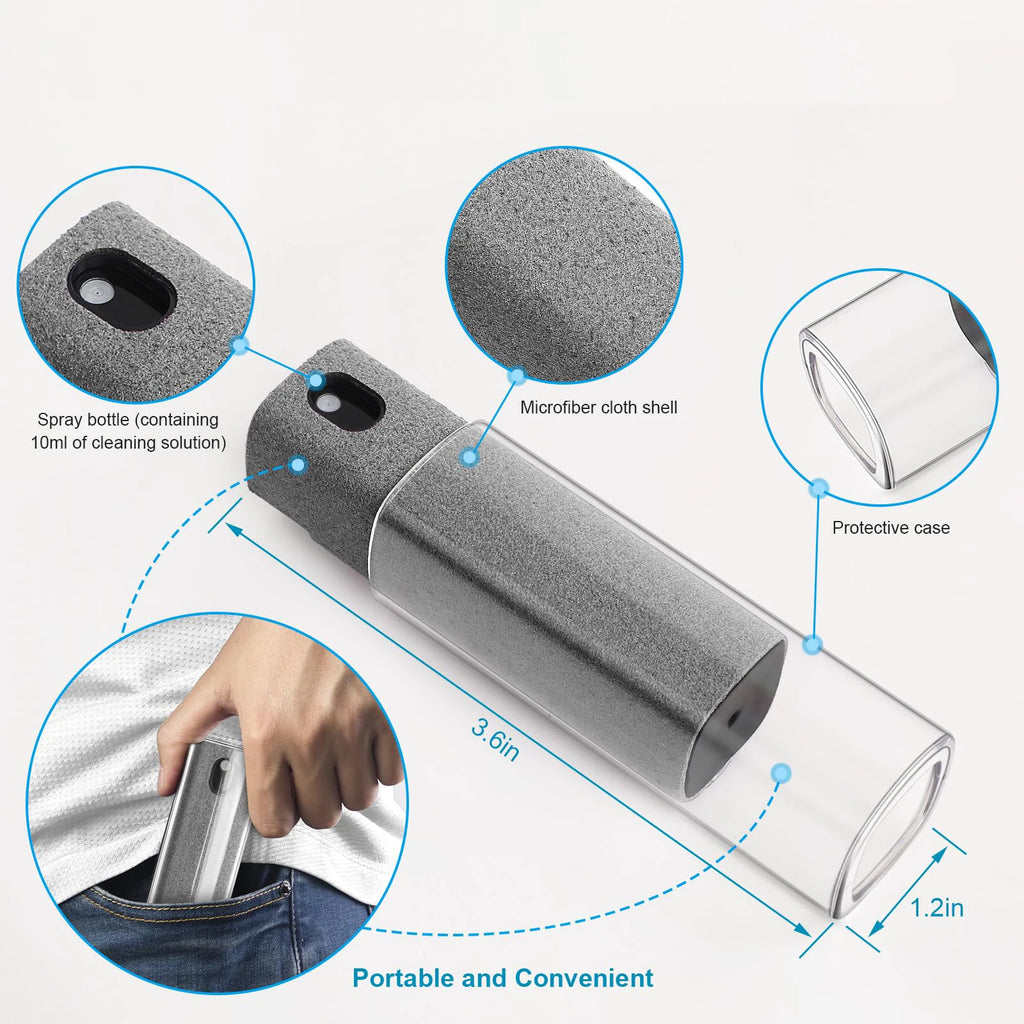 Microfiber Screen Cleaner Spray Bottle Set