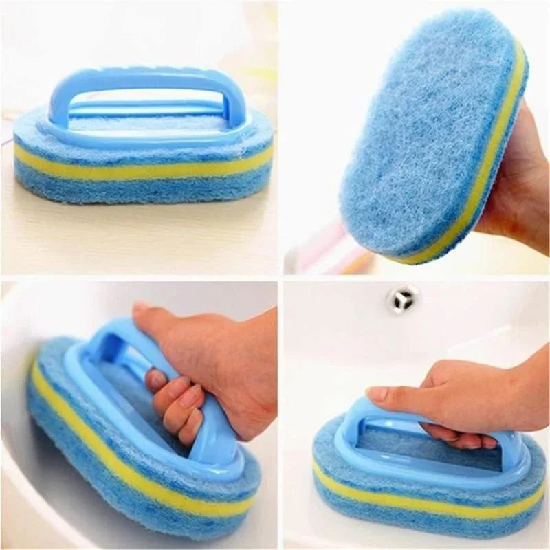 Sponge Cleaning Brush With Handle Bathtub Tile Scrub Brush