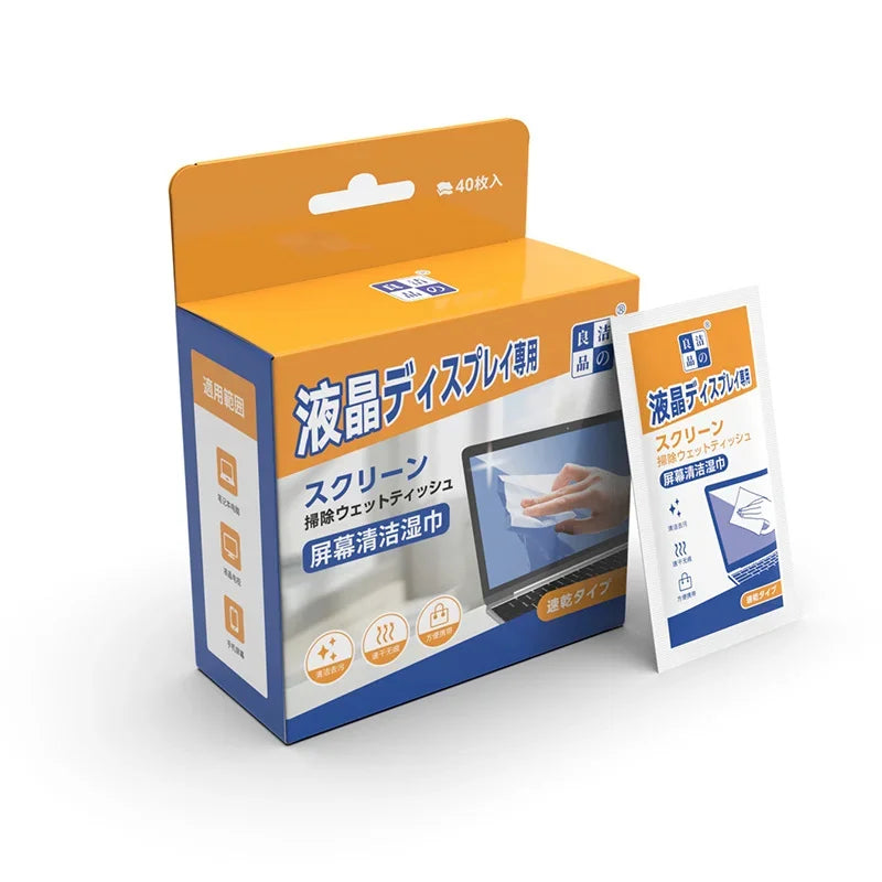 40 Pack PC Cleaners Wipes - Dry and Wet Screen Cleaning Cloths for Cars, Phones, Tablets, Laptops, TVs and Monitors