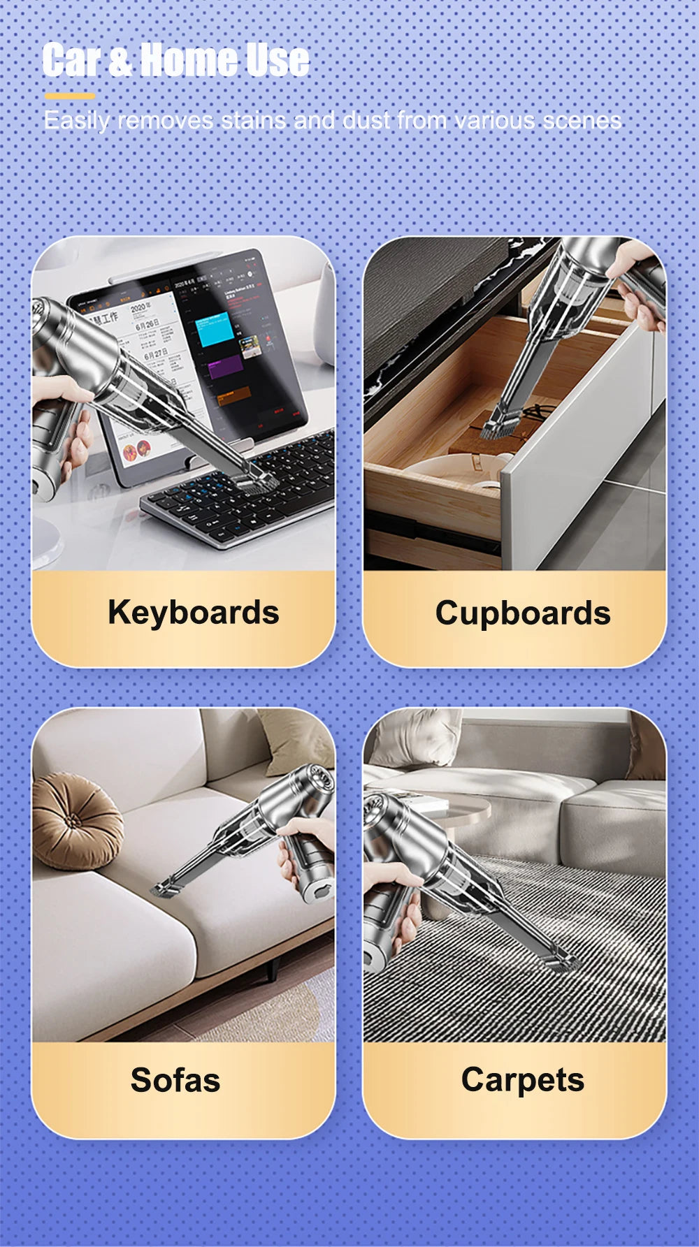 Car Vacuum Cleaner Strong Suction Cleaning Mini Machine