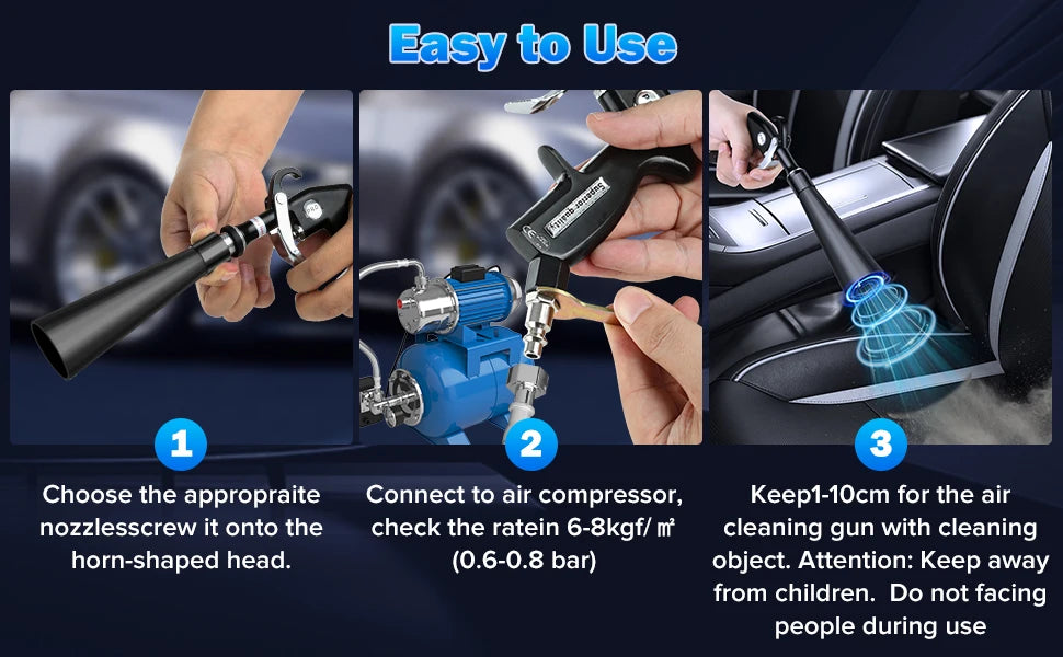 Tornado Cleaning Gun Air Blow Gun Detailing Dry Cleaning Gun
