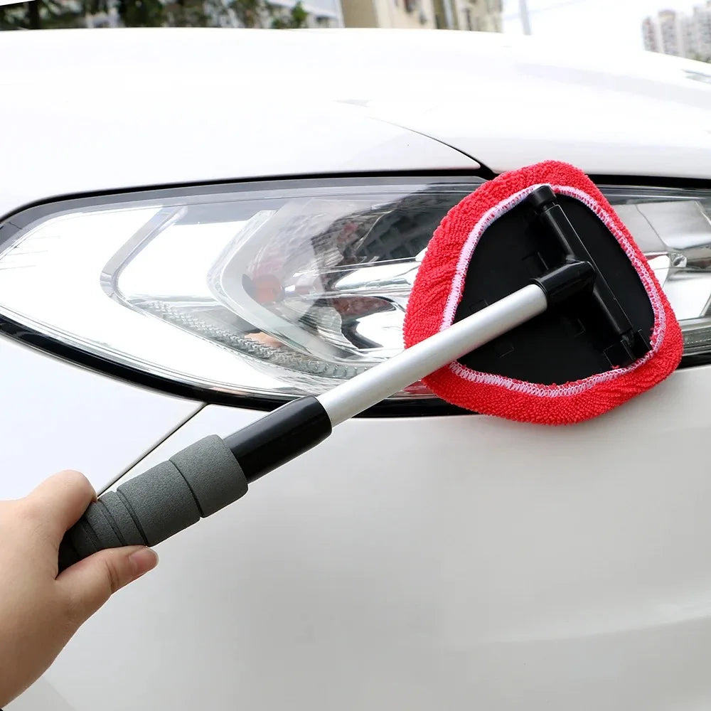 Car Windshield Cleaning Brush Microfiber Telescopic Window Glass Cleaner
