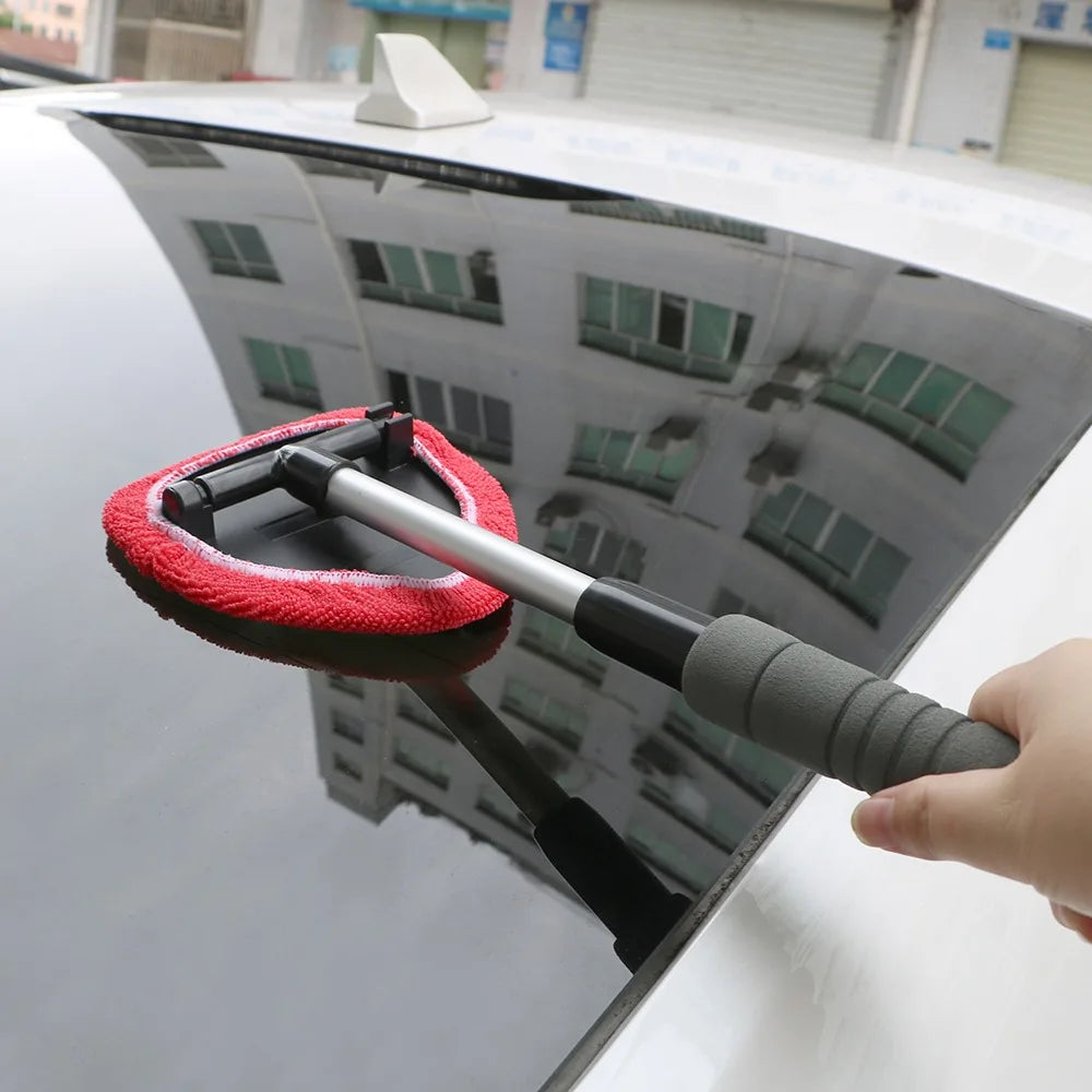Car Windshield Cleaning Brush Microfiber Telescopic Window Glass Cleaner