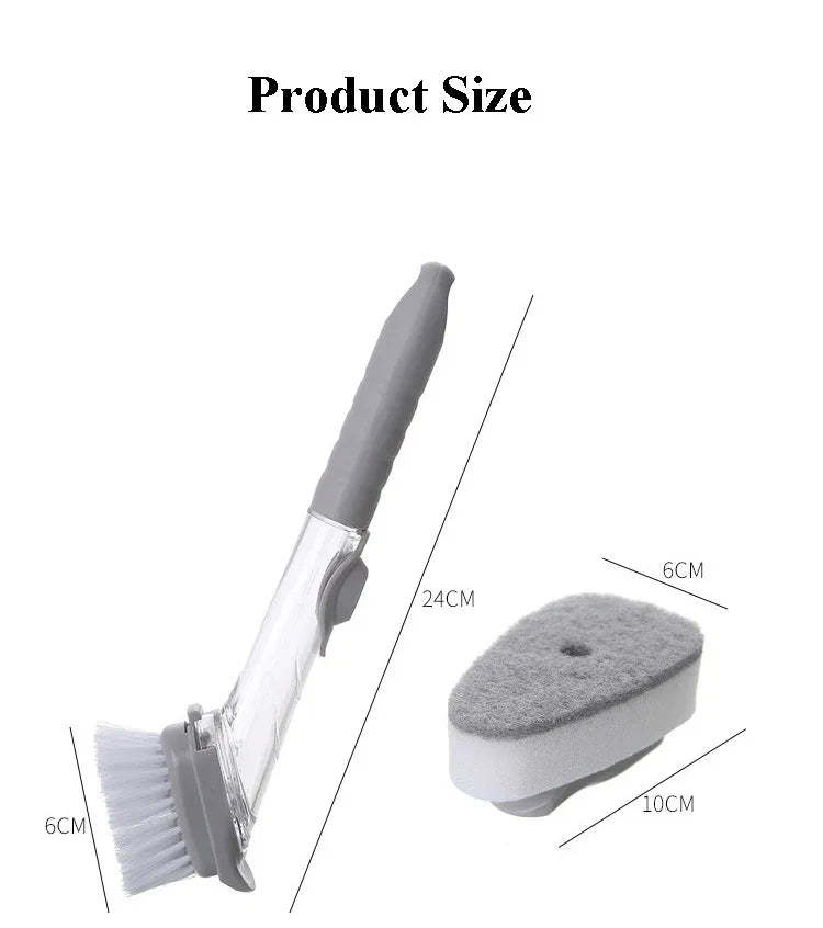 Kitchen Cleaning Brush 2 In 1 Long Handle