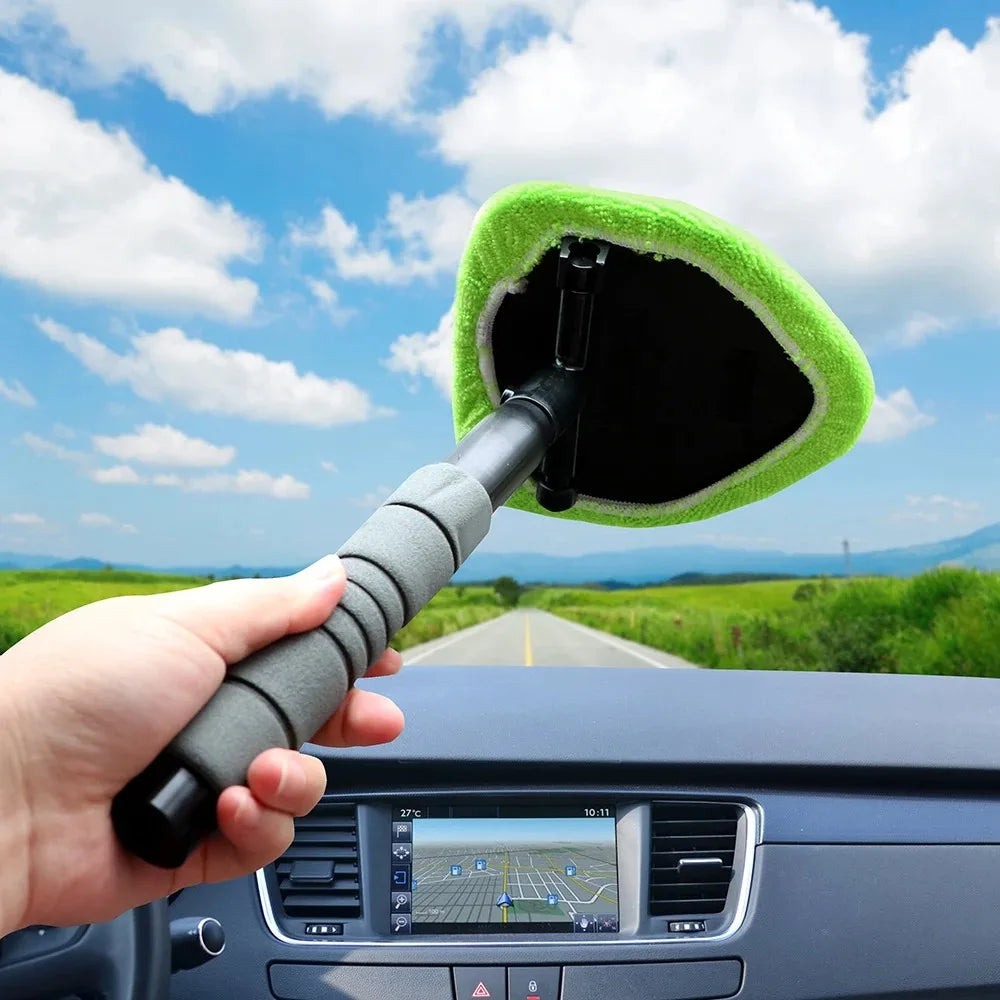 Car Windshield Cleaning Brush Microfiber Telescopic Window Glass Cleaner