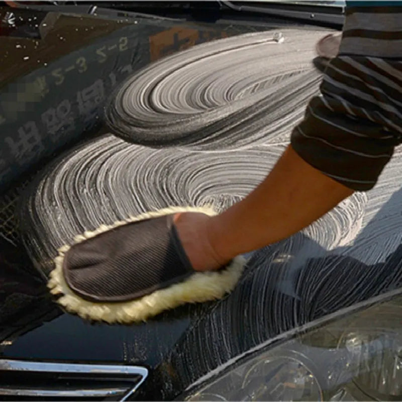 Car Styling Wool Soft Car Washing Gloves