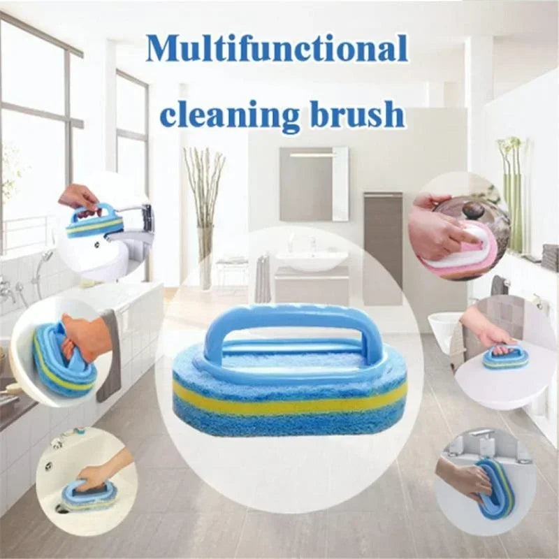 Sponge Cleaning Brush With Handle Bathtub Tile Scrub Brush