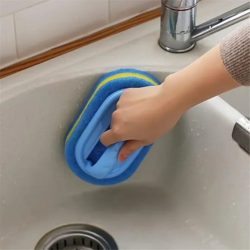 Sponge Cleaning Brush With Handle Bathtub Tile Scrub Brush