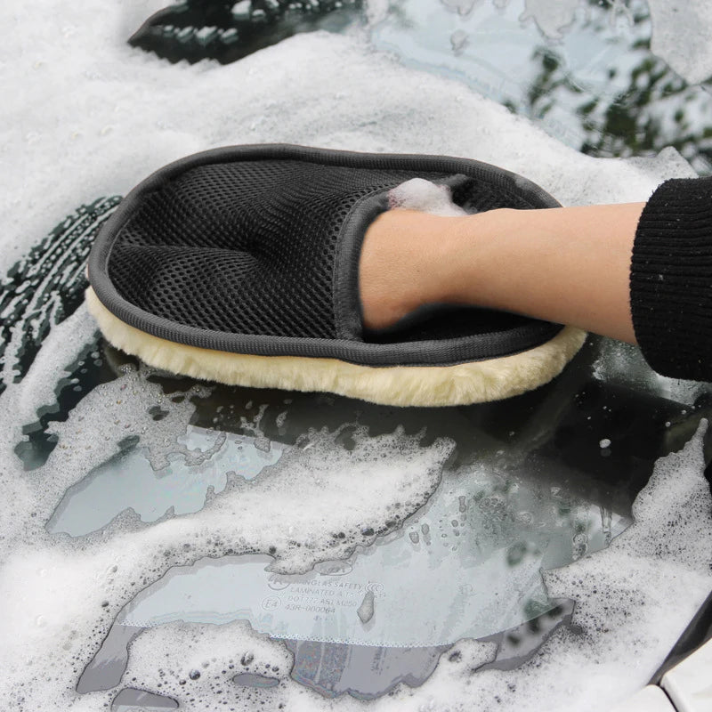Car Styling Wool Soft Car Washing Gloves