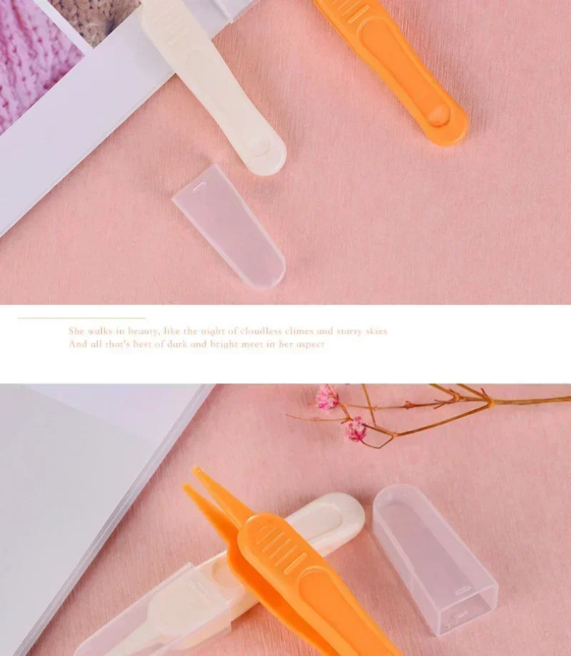 Tweezers Cleaning Forceps Baby Plastic Tweezers Nose Cleaner Tool