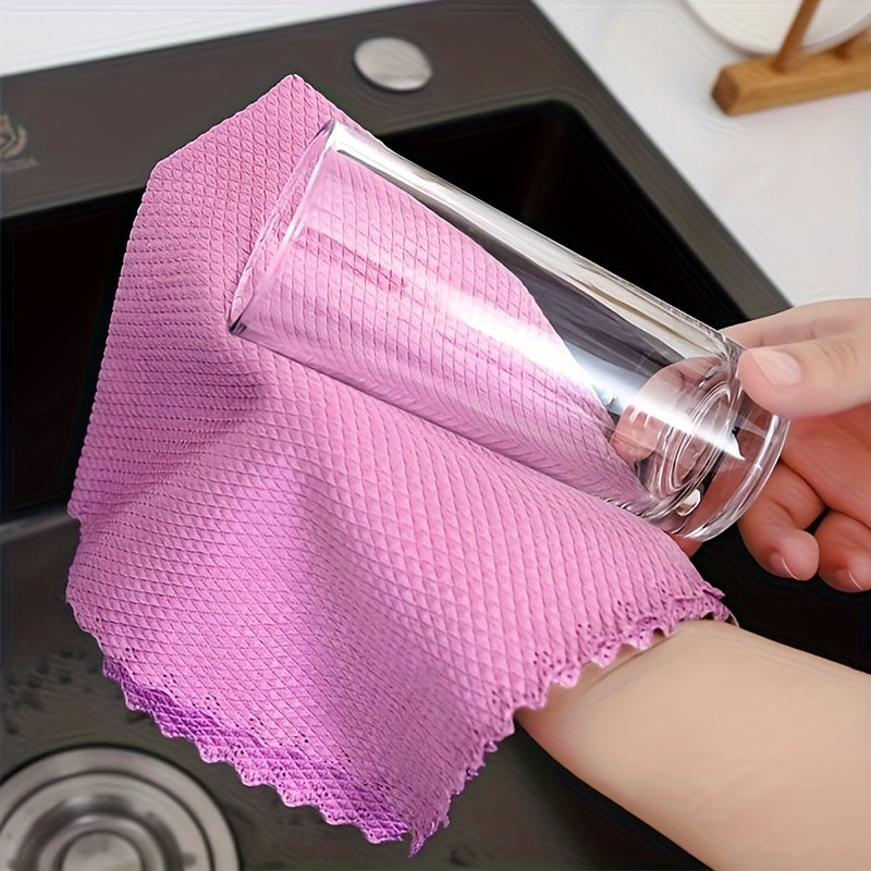 1/2/3/4/5pcs, Fish Scale Glass Wiping Cloth