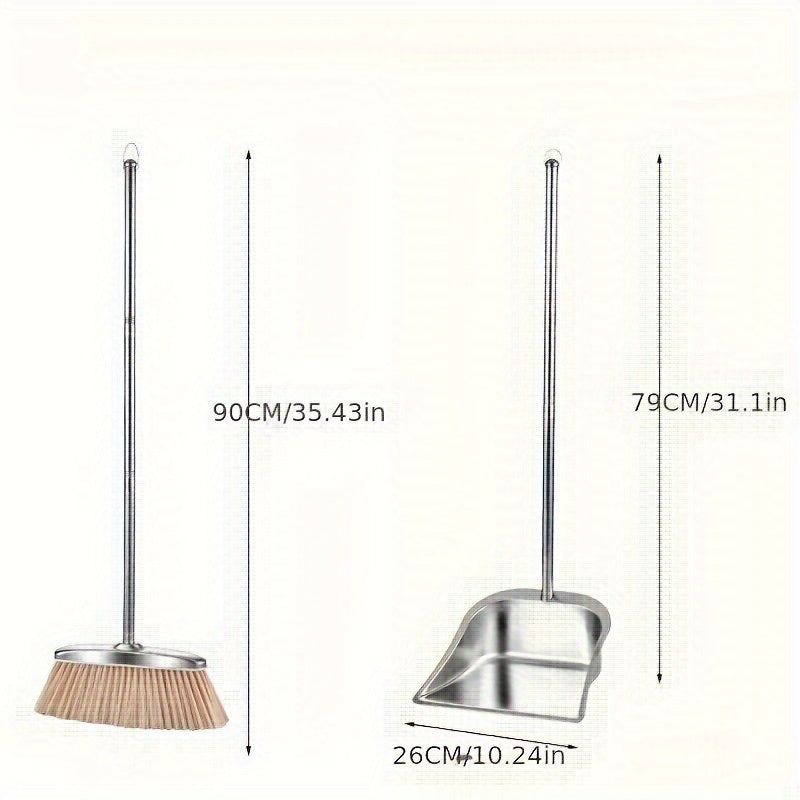 Stainless Steel Broom And Dustpan Set
