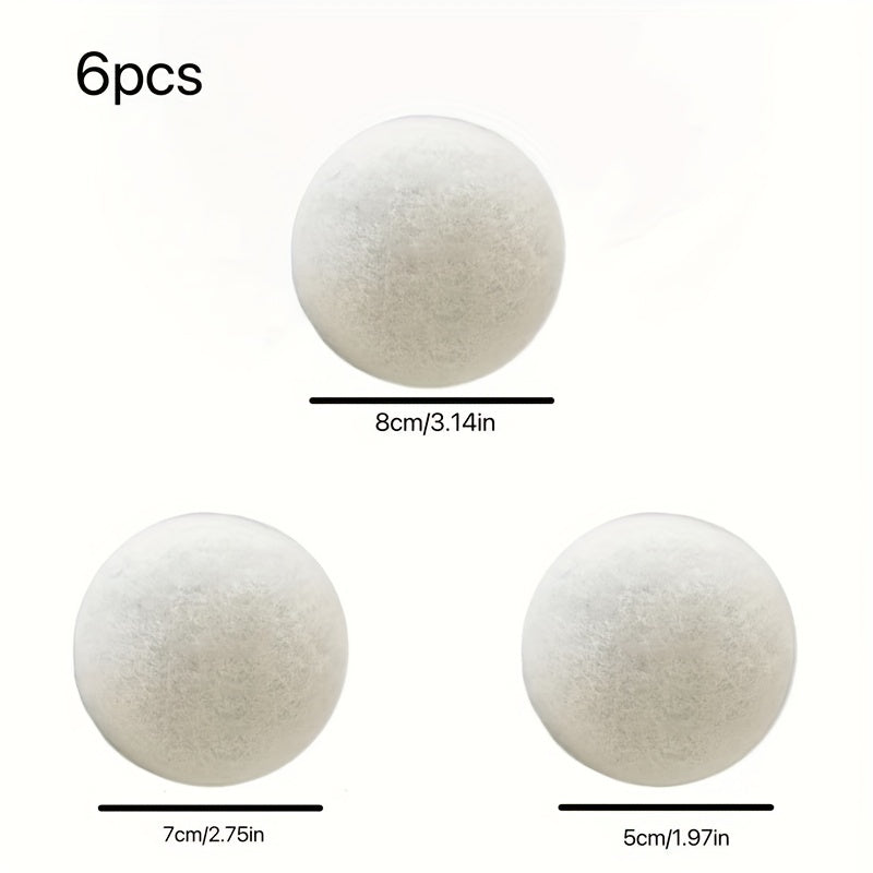 6pcs, Reusable Soft 5cm/1.96 Inch Laundry Ball