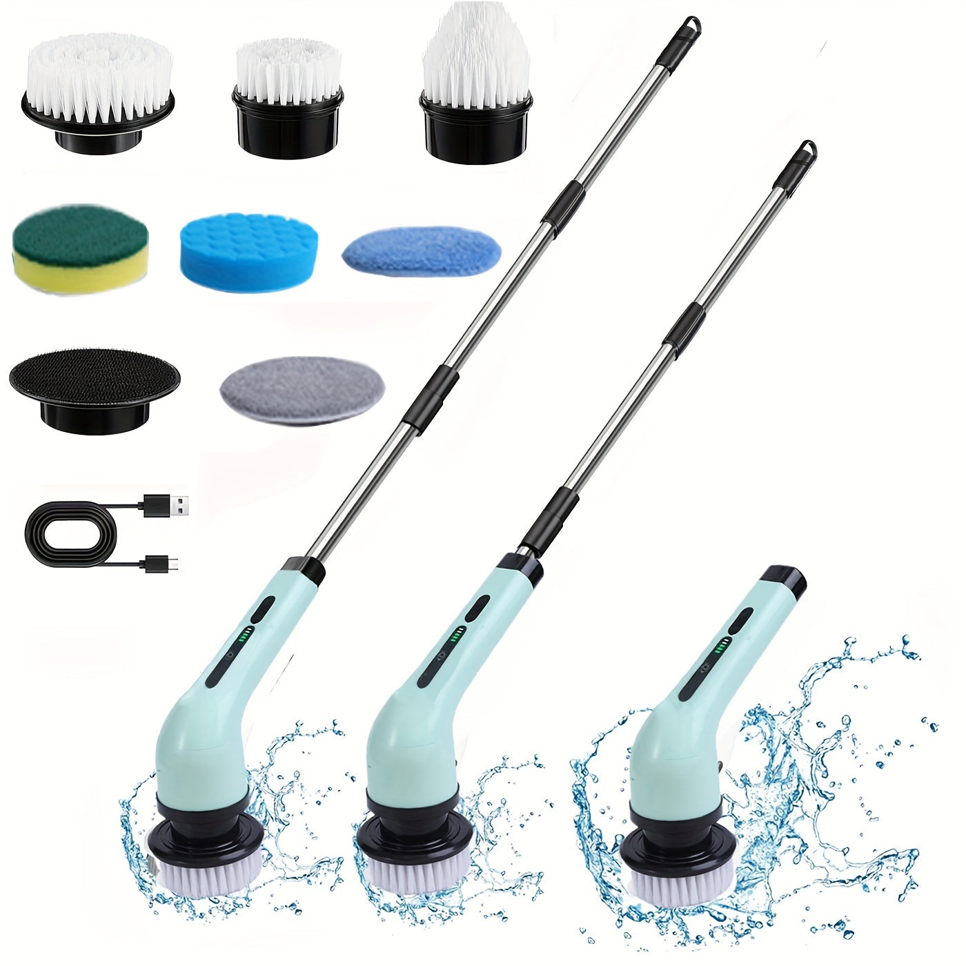 Electric Spin Scrubber With 7 Replaceable Brush Head
