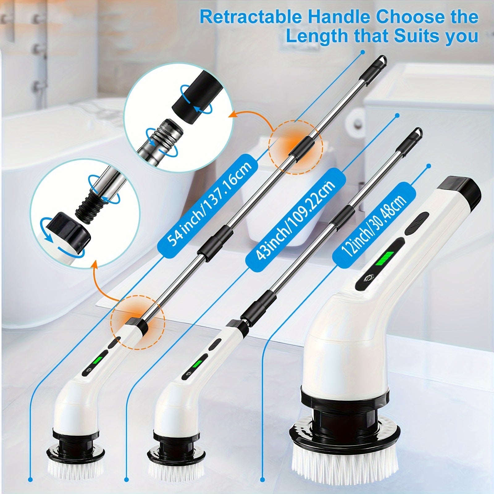 Electric Spin Scrubber With 7 Replaceable Brush Head